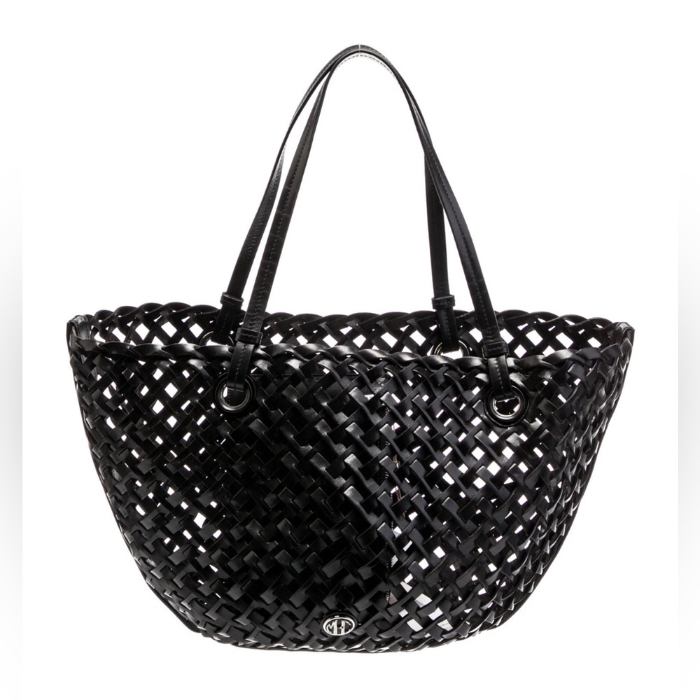 NWT Michael Kors Isabella Medium Genuine Calf Leather Tote Bag Black $1390 MSRP